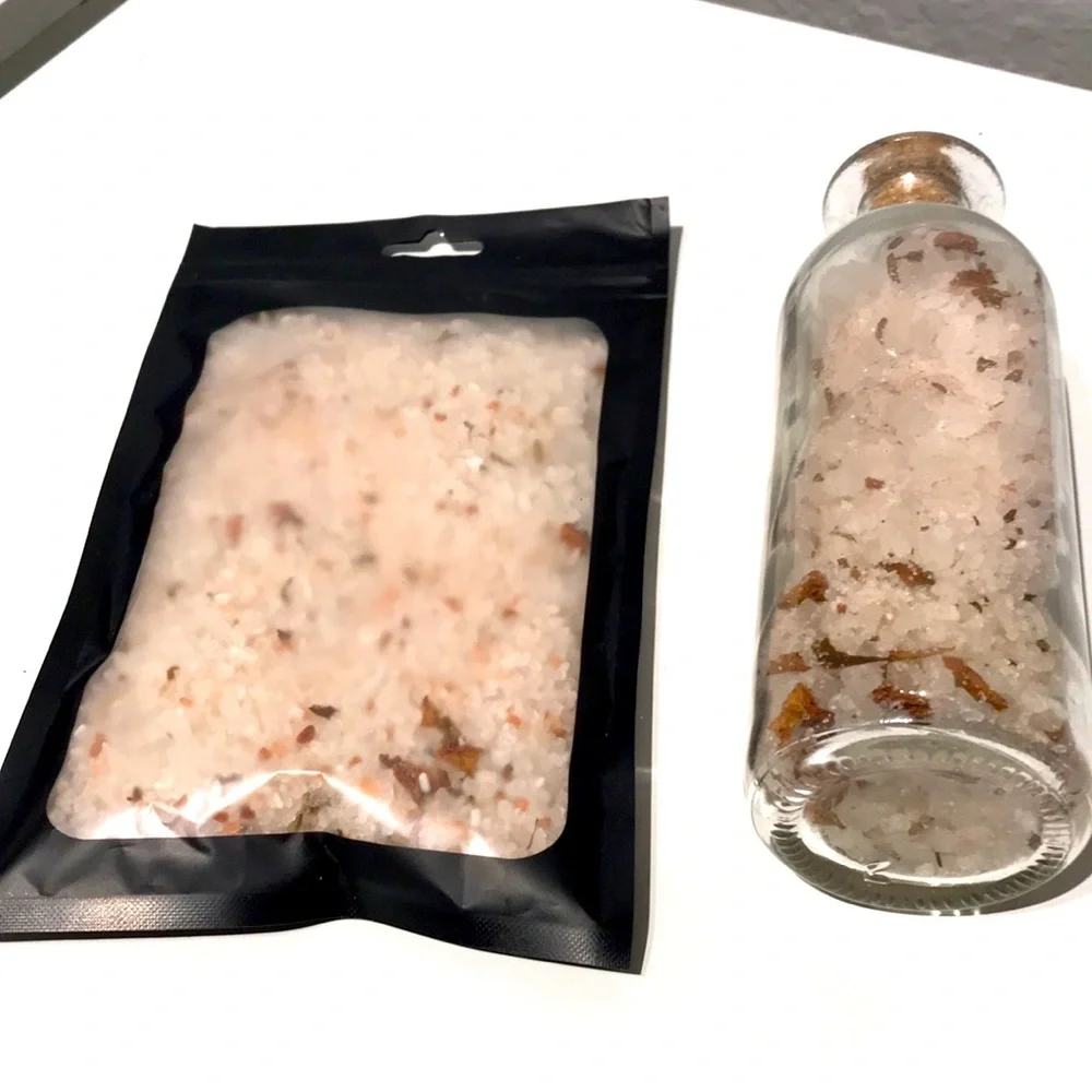 Hand Crafted SelfCare Soak Bath Salt Gift Bath Pamper Soaking Salts Packet FI…